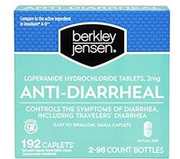 Berkley Jensen Anti-Diarrheal Medicine Loperamide Hydrochloride Tablets 2 mg 192 Caplets Per Order (Limited Edition)