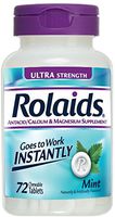 Rolaids Ultra Strength Tablets, Mint 72 ea (Pack of 4)