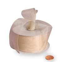 2 1/2" X 25 Yards Ivory Shimmer Sheer Organza Ribbon