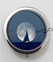 BlackKey Sailboat Patterns 3-Compartment Decorative Pocket Gift Box Case Organizer for Pill, Color 1-751