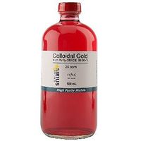 99.99+% Pure True Colloidal Gold – 500 mL of 25 ppm in Clear Plastic Bottle w/phenolic Cap