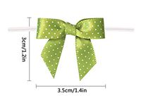 Gift Bows,Green Twist Tie Bows for Bakery Candy Lollipop Cello Bag(50 Pack)