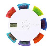 7-Day Electronic Medication Organizer with Alarm Reminders, Portable Weekly Digital Pill Box, Lightweight Easy Carry Round Electronic Intelligent Medicine Case