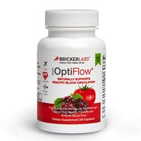 Bricker Labs OptiFlow 60ct - Naturally Supports Healthy Blood Circulation and Healthy Heart │ Works Within 90 Minutes │Gluten Free, Non- GMO, Vegan , Vegetarian │ with FruitFlow & Resvida