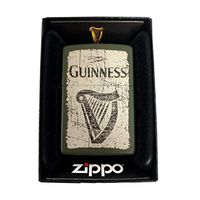 Zippo Custom Lighter - Matte Green Guinness Logo Weathered Design Irish Beer Dry Stout