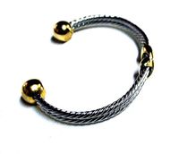 Powerful Magnetic Bracelet with Balls and Twisted Double Rope Adujustable Cuff