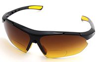 ColorViper Sports Double Injection Readers Flexie Reading Glasses size and color very (z2 shiny black yellow/anti glare BiFocal, 3.00)