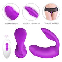 Double Motors Clitorial Vibator Invisible G Quiet Control Stimulator for Her Stimulation Rechargeable Rabbit Toy Remote Powerful Underwear Silent Panty Women 9 Frequency Adult Toy,Tshirt