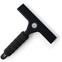 Squeegee for Shower, Window and Car Glass - 2 Extra Silicone Replacement Blades - Foam Handle - Color Black