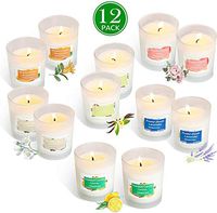 Asama Scented Candles Gift Set, Natural Soy Wax 2 Oz Per Cup Portable Glass Candles Women Gift with Strongly Fragrance Essential Oils for Stress Relief and Aromatherapy - 12 Pack