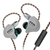 HiFi 1DD 4BA Hybrid Five Drivers in-Ear Earphone, CCA C10 Zinc Alloy Shell+Resin Cavity Wired Earbuds, High-Performance in-Ear Monitor with 0.75mm 2 Pin Gold Plated Detachable (Cyan with Mic)