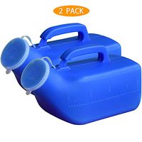 Men's urinals for Men 2000 ml Super Large Capacity Non Spill Male Urine Cups Hospital Bed with lid Spill Proof Pee Bottles for Men (Pack of 2)