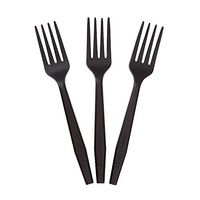CiboWares 6.5 Inch Heavy Duty Disposable Black Forks, Made from CPLA Bio-Plastic Material, Case of 1000