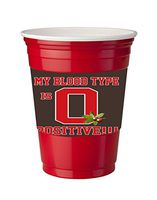 4 Pack of Vinyl Decal Stickers for Disposable Cups/My Blood Type is O Positive Buckeyes