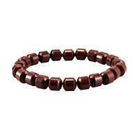 eleeColorful Power Health Ion Tourmaline Beads Stretch Bracelet Wristband Balance w/Box (Brown)
