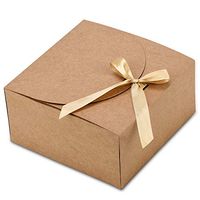 Etercycle Gift Box, 8x8x4 inch Kraft Paper Gift Box with Lids Cupcake Boxes for Birthday Bridesmaids Crafting(10 pcs) (Kraft Paper, L)