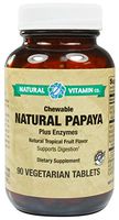 Natural Vitamin Co. - Chewable Natural Papaya Enzymes, Natural Tropical Fruit Flavor, Plant Enzyme Blend, 90 Tablets, 45 Servings, Gluten Free, Vegetarian, Vegan
