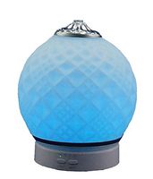 Aroma Diffuser Ultrasonic Essential Oil Aromatherapy Diffusers Multi Color Ceramic Humidifier Adjustable Mist Mode Waterless Auto Shut-off for Office Home Baby Study Yoga Spa White (Silver)
