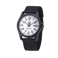 Fxbar,Quartz Casual Mens Watches Handmade Woven Band Analog Wrist Watch Arabic Numerals Dress Watch(White)