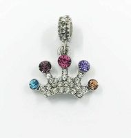 Crown European Silver Pendant CZ Charm Beads Fit Necklace Bracelet Fashion DIY unique pretty party decoration jewels girl styling fashion women womens accessory