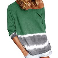 Women's Loose Blouse Plus Size Long Sleeve V Neck T Shirts Patchwork Casual Tops Tee
