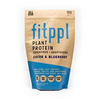 fitppl Plant Protein Superfood + Adaptogens (Cocoa & Blueberry) | Organic Ingredients, Stevia-Free, Gluten-Free, Vegan, Non-GMO, All Natural, Eco-Friendly Protein Powder - (20 Servings)