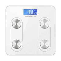 Daily necessities LTD Smart Bathroom Electronic Scales, LCD Display Tempered Glass Precision Electronic Scale, Portable USB Charging Anti-Rollover Body Electronic Scale