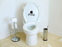 I Poop Text Black Bathroom Decal Humor Silhouette Macbook Symbol Iphone Apple Ipad Decal Skin Sticker Laptop