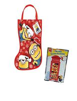 Despicable Me Christmas Stocking Shaped Reusable Tote Gift Bag with Play Pack