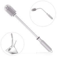 Fecihor Silicone Cleaning Bottle Brush Flexible Durable with Long Handle Kitchen Cleaning brush Tool for Washing Narrow Neck Containers Water Bottle Full Length Including Handle 15”/38cm (Grey)