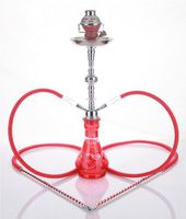 2 hose 23" Pita Red Hookah Shisha Nargila water glass vase pipes smoke sale