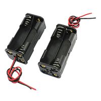 Electronic Accessories 2Pcs Black 2-Layers 4 X 1.5V AAA Battery Box W Wire Leads
