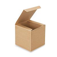 AwePackage 12 Count of Pinstripe Kraft Gift Box - 6x6x6"