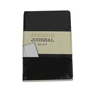 Personal Premium Journals, Pack of 3 Notepads 3.5in x 5.5in - Black Solid Color Lined Stationery Notebooks (Black)