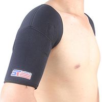 Sports Magnetic Double Shoulder Brace Support Strap Wrap Belt Band Pad 1PCS - Black (Adjustable)