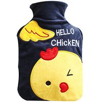 SUWIN Winter Fashion Cartoon Animal Plush Hot Water Bottle, Environmentally Friendly Rubber Liner, Water Injection Explosion-Proof Hand Warmer, Student Gift