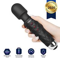 PERIKES Personal Massager Whisper Quiet Powerful Vibration, Handheld,Waterproof, Cordless for Neck Shoulder Back Body Massager, Sports Recovery & Muscle Aches (Black)