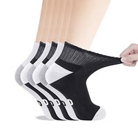 +MD Women's Non-Binding Bamboo Diabetic/Dress Ankle Socks with Seamless Toe and Cushion Sole,6 Pairs Black&White 9-11