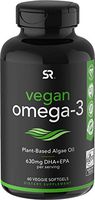 Vegan Omega-3 Fish Oil Alternative sourced from Algae Oil | Highest Levels of Vegan DHA & EPA Fatty Acids | Non-GMO Verified & Vegan Certified - 60 Veggie Softgels (Carrageenan Free)