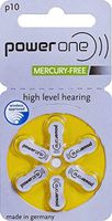 Battery 10 PowerOne (60ea/pkg) p10 Zinc Air Hearing Aid Batteries (Yellow) Size 10 Pack of 60