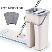 Flat Mop Drop Shipping Mop with Bucket 4PCS Replacement Mop Cloth Magic Floor Cleaning Squeeze Flat Mops Kitchen Floor Cleaner