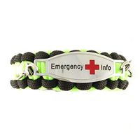 Paracord Survival Bracelet | Free Engraving Medical Alert ID Bracelet | Perfect for Runners, Cyclists, Athletes | Outdoor Hiking, Camping | Multiple Size Options | Emergency, Glow-n-Dark - Size 7.5"