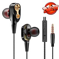 in Ear Monitors, YSK8 Dual Driver Earphones, Stereo Bass Sport Running Headset HiFi Monitor Earbuds Handsfree with Mic Fone de ouvido(Black)