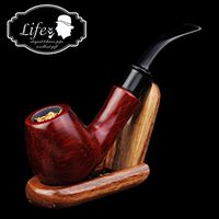 lifevv Red Ebony Wooden Tobacco Smoking Pipe with Accessories and Gift Package
