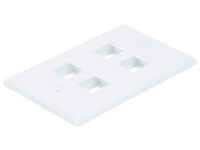 Monoprice 4-Hole 1-Gang Keystone Wall Plate - White