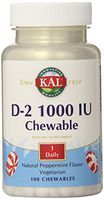 KAL D-2 1000 IU Chewable Tablets, Peppermint, 100 Count