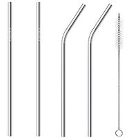 Metal Straws, Stainless Steel Straws, Reusable Drinking Straws, 10.5 inch Metal Drinking Straw for 20 oz and 30 oz Tumblers Cups Mugs, Cleaning Brush Included