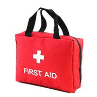 Jipemtra Red First Aid Bag Empty Travel Rescue Bag Empty Pouch First Responder Storage Compact Survival Medicine Bag Pocket Container for Car Home Office Kitchen Sport Ourdoors (Red with Handles 600D)