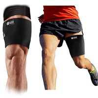 Copper Compression Hamstring and Thigh Sleeve for Men + Women. Guaranteed Highest Copper Upper Leg Brace for Sore Hamstrings, Groin, Legs, Thighs, Quad Support. Fully Adjustable Fit Wrap, Sleeves
