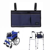 Walker Bag Wheelchair Electric Scooter Bag Travel Carry Bag Pouch Armrest Side Organizer Mesh Storage Cover - Fits Most Bed Rail, Scooters, Walker, Power & Manual Electric Wheelchair (Dark Blue)
